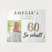 感動的な60歳の誕生日写真用背景 タペストリー (正面(横))