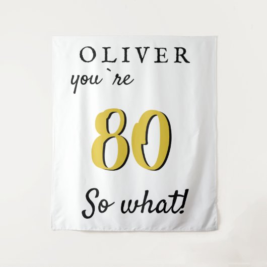 感動的な80歳の誕生日パーティー背景 タペストリー (正面)