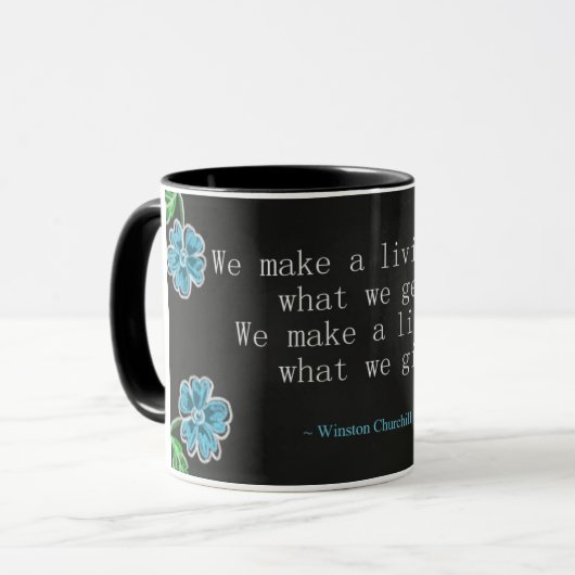 感動的なChurchillの生命引用文 マグカップ (正面左)