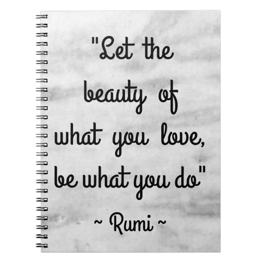 感動的なRumiの引用文 ノートブック (正面)
