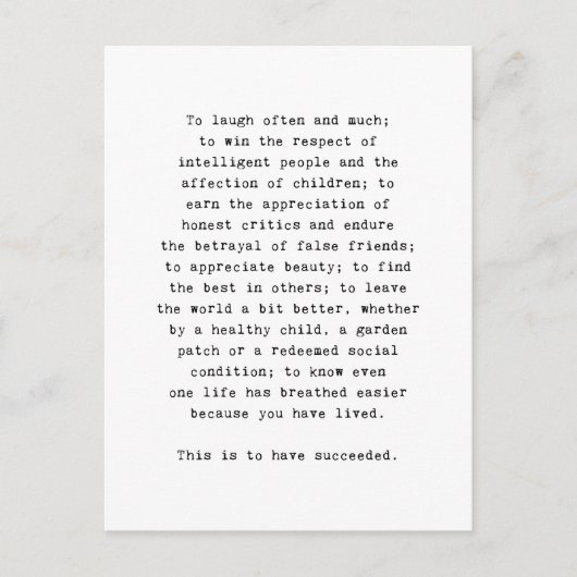 感動的はがきインスパイアの引用文 ポストカード (正面)