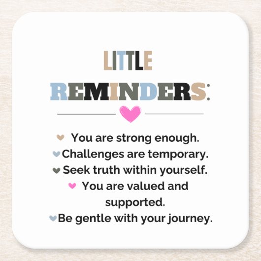 感動的やる気を起こさせるギフト スクエアペーパーコースター (正面)