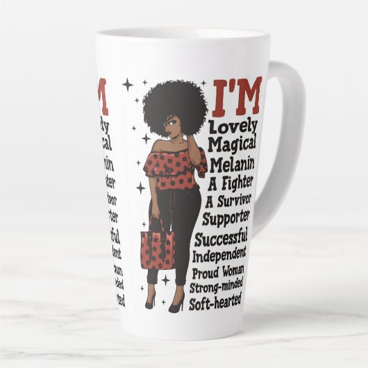 感動的やる気を起こさせる前向き女王 カフェラテマグ (右アングル)