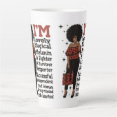 感動的やる気を起こさせる前向き女王 カフェラテマグ (正面)