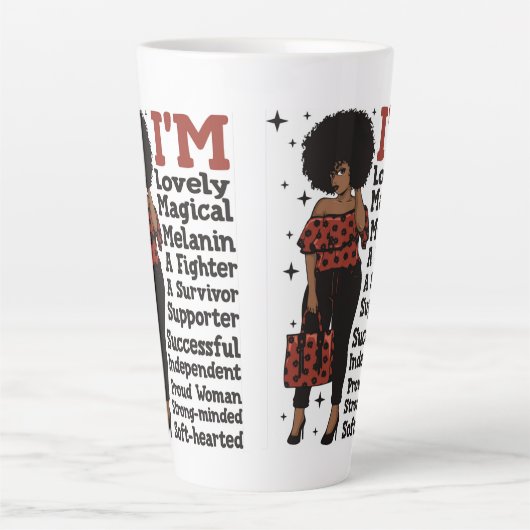 感動的やる気を起こさせる前向き女王 カフェラテマグ (正面)