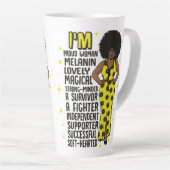 感動的やる気を起こさせる前向き女王 カフェラテマグ (右アングル)