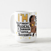 感動的やる気を起こさせる前向き女王 コーヒーマグカップ (正面左)