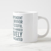 感動的やる気を起こさせる前向き女王 ジャンボコーヒーマグカップ (右)