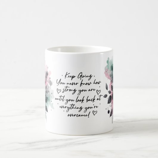 感動的やる気を起こさせる引用文ツリーコーヒーマグ コーヒーマグカップ (中央)