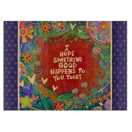 感動的やる気を起こさせる引用文フローラハートおもしろい カッティングボード (正面)