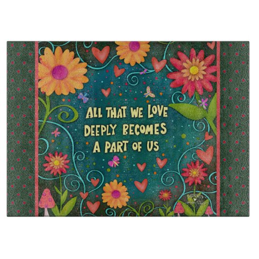 感動的やる気を起こさせる引用文フローラ カッティングボード (正面)