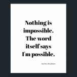 感動的やる気を起こさせる引用文 ポスター<br><div class="desc">オシンプルやる気を起こさせるミニマルードリー・ヘップバーンによる引用文。</div>