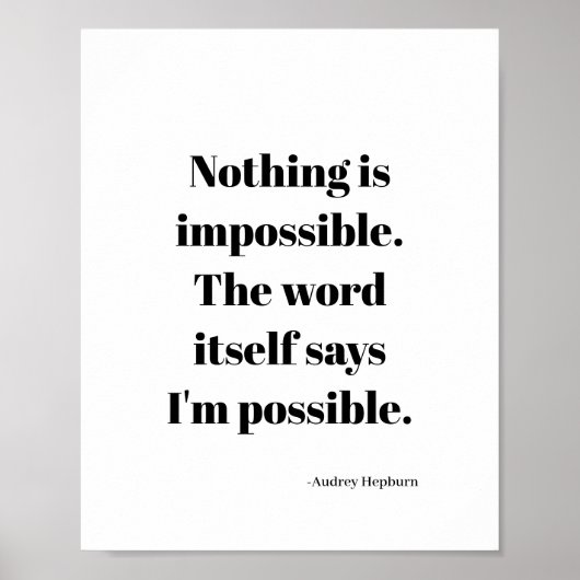 感動的やる気を起こさせる引用文 ポスター (正面)