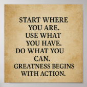 感動的やる気を起こさせる引用文 ポスター (正面)