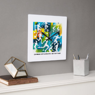 感動的アスリート時計 – ギフやる気を起こさせるト スクエア壁時計