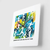 感動的アスリート時計 – ギフやる気を起こさせるト スクエア壁時計 (傾斜)