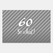 感動的エレガントモダングレイ60誕生日 ラッピングペーパーシート (正面)