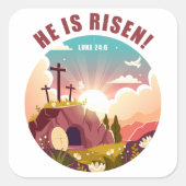 感動的キリスト教過越のイースターイエス スクエアシール (正面)