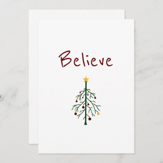 感動的クリスマスツ信じリーサン シーズンカード (正面/裏面)