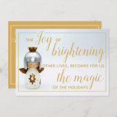 感動的クリスマス引用文とエンジェル&金ゴールド文字 (正面/裏面)