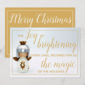 感動的クリスマス引用文とエンジェル&金ゴールド文字 (正面/裏面)