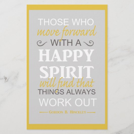 感動的ゴードンbヒンクレー引用文 便箋 (正面)