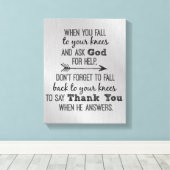 感動的サンキューゴッド引用文 キャンバスプリント (インサイチュ (ウッドフロア))