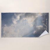 感動的サンビームズブルースカイ ビーチタオル (正面)