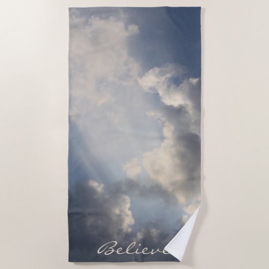 感動的サンビームズブルースカイ ビーチタオル (正面)