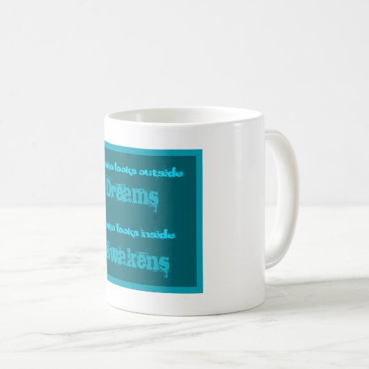 感動的タイポグラフィ覚醒引用文 コーヒーマグカップ (正面右)