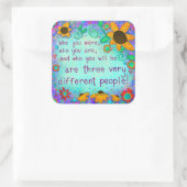 感動的ティール(緑がかった色)フローラ先生教室 スクエアシール (バッグ)