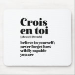 感動的フランスの信じYourself Crois En Toi マウスパッド<br><div class="desc">クロワとトイ。自信じ身で美し感動的くやる気を起こさせるロマンチックな言語を愛する人のための引用文のデザインとフランスの。辞書カッコいい定義スタイル商品のウィットな皮肉と軽いユーモアを混合。この洞察力のある言葉とおもしろい人生のことわざとカッコいいはインスパイア、シックで他の人々は行けないと誰が言う。お土産素晴らし、クリスマスプレゼント、そしてエッフェルタワーで愛するパリと秋への旅行を夢見る人のための誕生日プレゼント。</div>
