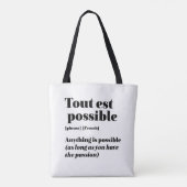 感動的フランスの引用文出力の設定 トートバッグ (裏面)