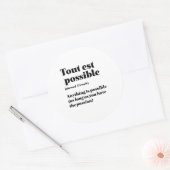 感動的フランスの引用文出力の設定 ラウンドシール (封筒)