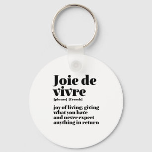 感動的フランスのWord Joy of Life Joie Vivre キーホルダー