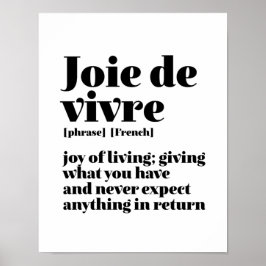 感動的フランスのWord Joy of Life Joie Vivre ポスター
