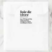 感動的フランスのWord Joy of Life Joie Vivre ラウンドシール (バッグ)