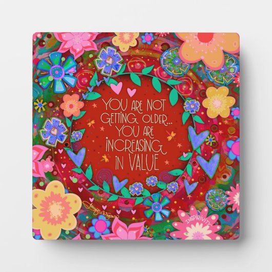 感動的フローラかわいい誕生日引用文 フォトプラーク (正面)