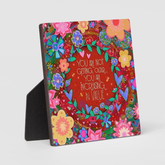 感動的フローラかわいい誕生日引用文 フォトプラーク (正面)