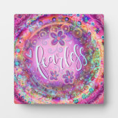 感動的フローラかわいらしパープル大胆不敵ボホ フォトプラーク (正面)