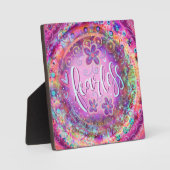 感動的フローラかわいらしパープル大胆不敵ボホ フォトプラーク (正面)