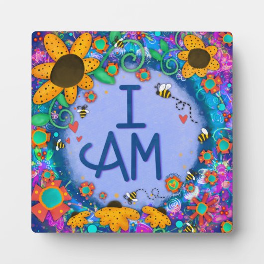 感動的フローラ（昆虫）マルハナバチアイアム引用文 フォトプラーク (正面)