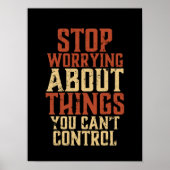 感動的モチベーション生活引用文ストップ悩み ポスター (正面)