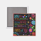 感動的ライフ引用文カラフルかわいらし マグネット (正面/裏面)