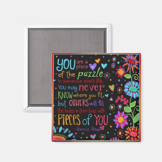 感動的ライフ引用文カラフルかわいらし マグネット (正面/裏面)