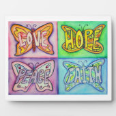 感動的ワードアート絵画バタフライ フォトプラーク (正面)