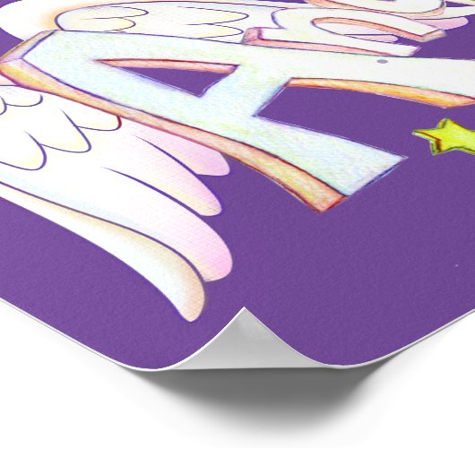 感動的ワードエンジェルズアートポスタープリント ポスター (角)