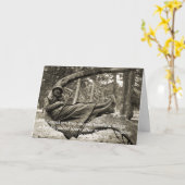 感動的ヴィンテージ写真女性美しい カード (黄色い花)