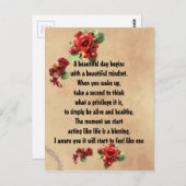 感動的人生は賛美引用文 ポストカード (正面/裏面)