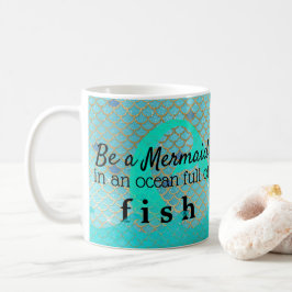 感動的人魚の引用文のティール(緑がかった色)の金ゴールドがあって下さい コーヒーマグカップ